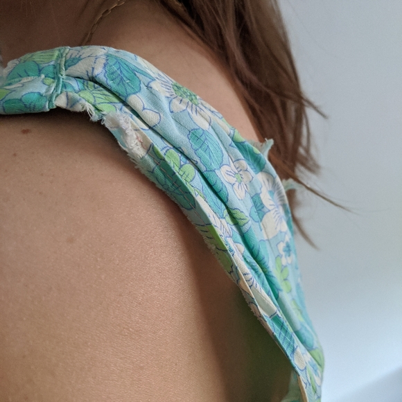 1940’s Floral Sea Foam Green A-Line Dress - Picture 6 of 7